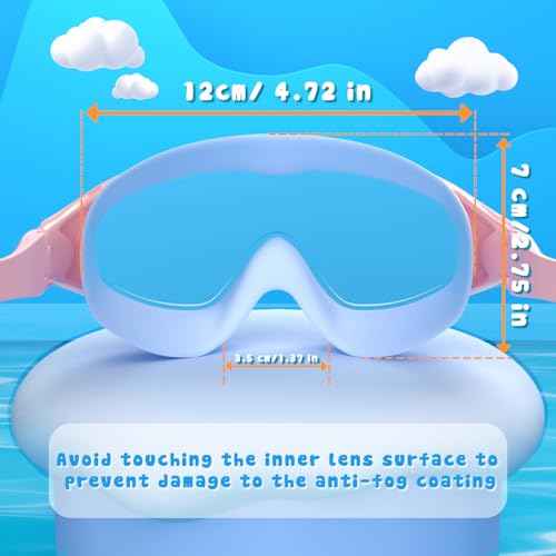 COOLOO Kids Swim Goggles 2 Pack Swimming Goggles Anti-Fog UV Protection Wide View Waterproof Kids Goggles for Boys Girls 3-15