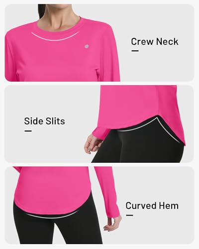 Women's Sun Shirt Long Sleeve UPF 50+ Rash Guard - X-Small Rose Red