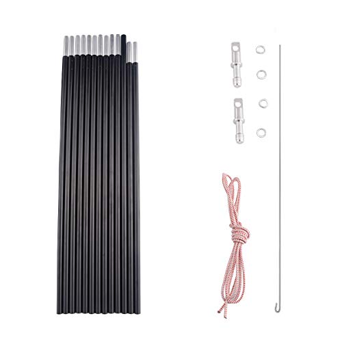 16 Ft Aluminum Tent Pole Replacement Kit with Female & Male Ends - Lightweight Repair