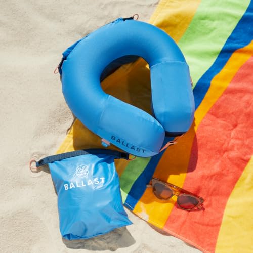 Ballast Pro Inflatable Beach & Travel Pillow - Tropical Blue, Water-Resistant