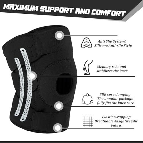 Kids Knee Brace with Side Stabilizers - Black, 1 Piece