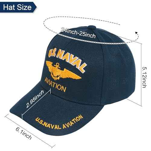 Navy Naval Aviation Emblem Blue Licensed Embroidered Cap Hat
