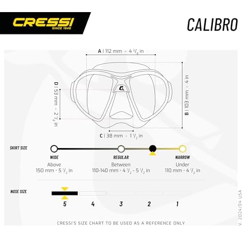 Cressi Adult Scuba Diving Mask, Fog Stop, Low Volume, Wide View - Calibro: made in Italy