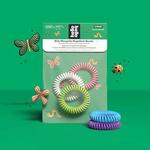Hello Bello Kids Mosquito Repellent Bracelets, Made with Natural Citronella and Peppermint Oils, 5ct Bag
