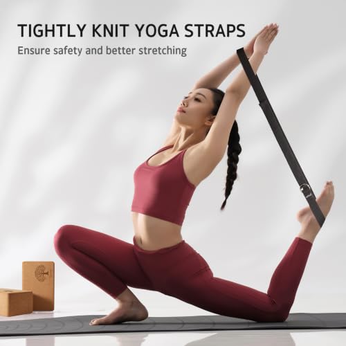 Yoga Block and Strap Set for Flexibility and Balance - Cork Support Kit