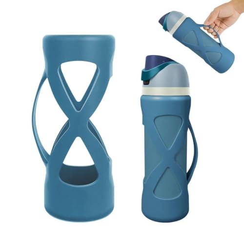 Denim Silicone Boot with Handle for Owala 24 oz Water Bottle - Compatible & Protective