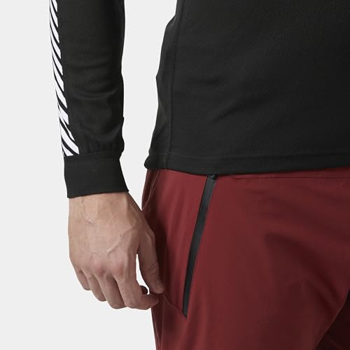 Helly Hansen Men's HH LIFA Stripe Crew Base Layer, 998 Black, Small