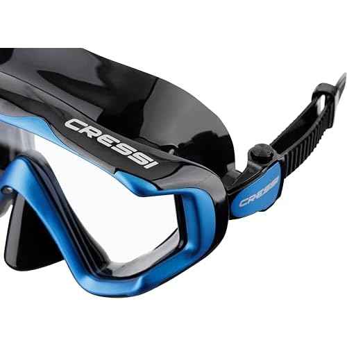 Cressi Perfect View Scuba Diving, Snorkeling Mask in Pure Comfortable Silicone - Available with Different Panoramic Lenses - Liberty Triside: Designed in Italy