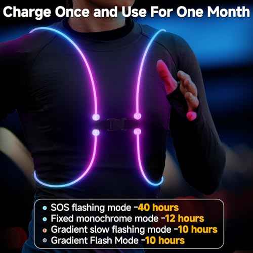 Reflective Running Vest, Running Lights For Runners, Reflective Running Gear Walking Vest For Women, Night Running Gear, Light Up Running Vest, Gifts For Runners, Safety Running Vest For Women & Men