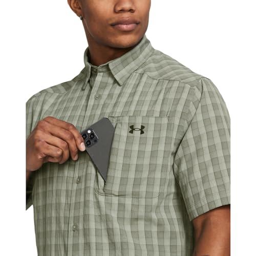 Under Armour Men's Drift Tide 2.0 Plaid Short-Sleeve T-Shirt X-Large Marine Green