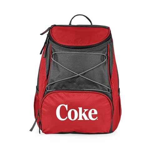 PICNIC TIME Coca-Cola Emoji PTX Backpack Cooler, Soft Cooler Backpack, Insulated Lunch Bag, (Red with Gray Accents)
