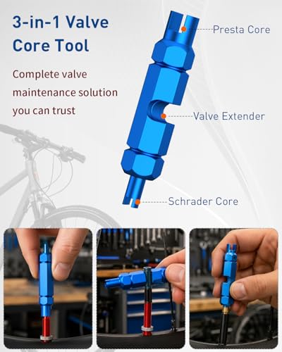 Pawfly Bike Spoke Wrench Tool Kit with Tire Levers and Valve Core Removal (7 Pieces)