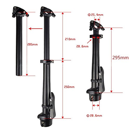 Black Folding Bicycle Stem with Quick-Release Aluminum Alloy Adjustable Handlebar