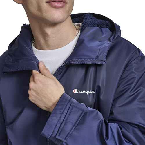 Champion mens Sherpa Lined Mid-length Sideline Jacket With Hood