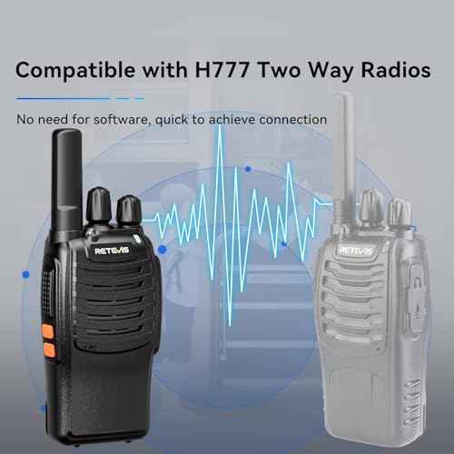 Retevis H-777 Walkie Talkies for Adults Long Range Hand Free Handheld Rechargeable Two Way Radio Business 2 Way Radios with Charger (6 Pack)