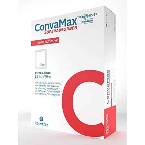 ConvaTec ConvaMax Superabsorber Non-Adhesive Dressing, 6"x8" - Soft Absorbent Wound Dressing with High Fluid Retention, 422571, Box of 10