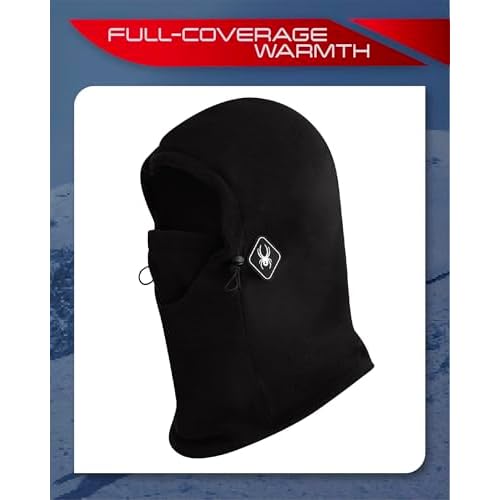 Spyder Mens Balaclava - Full Coverage Polar Fleece Balaclava Ski Mask - Lightweight Thermal Winter Face Mask for Men