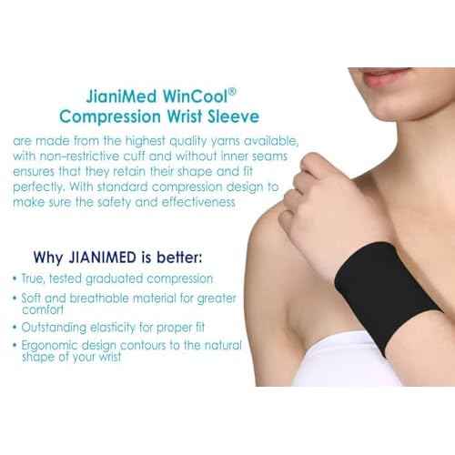WinCool¢ç Compression Wrist Sleeve?Lightweight, Cooling Yarn, Moisture-Wicking, Wrist Support, Pain Relief, Daily Use, Taiwan Excellence S/M