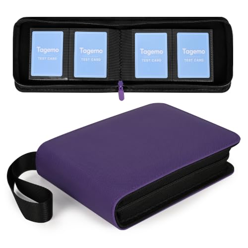 Purple 2-Pocket Mini Card Binder - Small Trading Card Album with Zipper