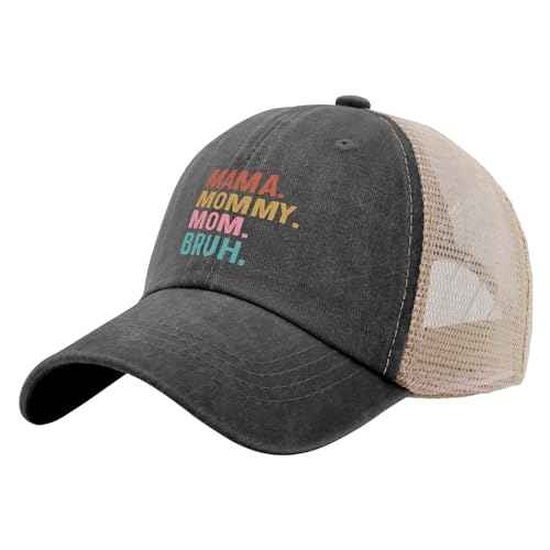 Mama Mommy Mom Bruh Mothers Day Baseball Cap Women's hat AllBlack dad hat Gifts for Men Outdoor Hat