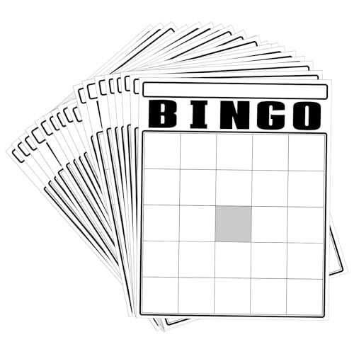 White Jumbo Bingo Cards 36 Pack 8x10 Inch Blank Game Cards for Parties