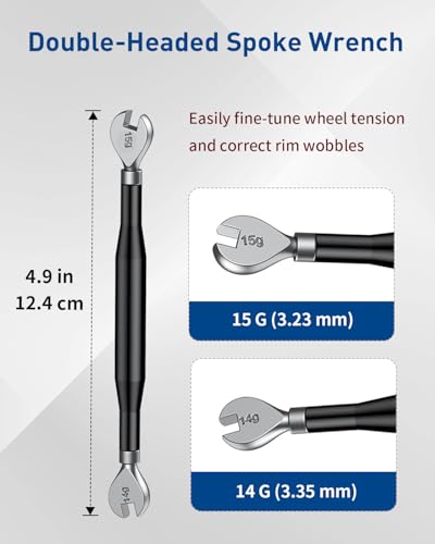 Pawfly Bike Spoke Wrench Tool Kit with Tire Levers and Valve Core Removal (7 Pieces)