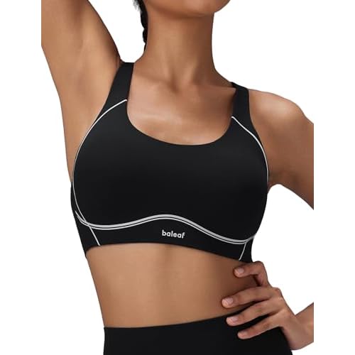 baleaf Freeleaf Broadway Womens High Impact Sports Bra, Wirefree Padded Spaghetti Strap Dance Yoga Workout Bra