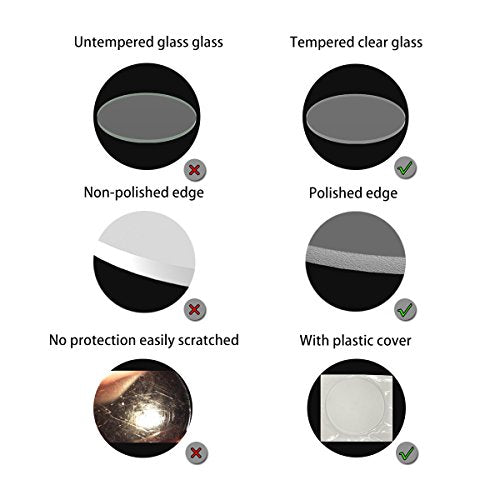Weltool Lens Fit for Maglite C & D Cell Flashlights - 3 Tempered Glass Lenses Upgrade