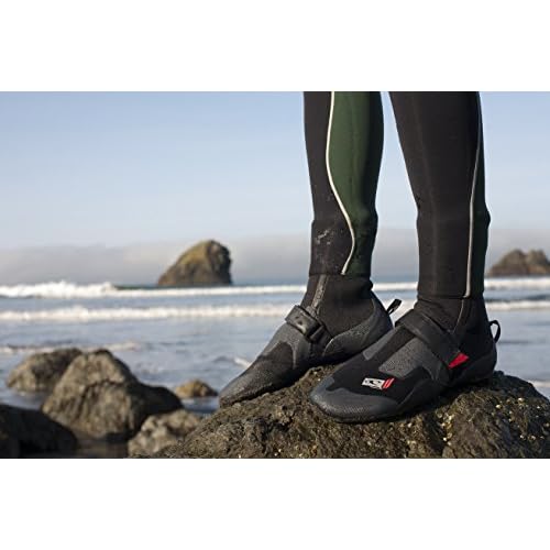 O'Neill Heat 5mm Round Toe Neoprene Boot with Textured Rubber Sole for Cold Water Surfing, Paddleboarding, Snorkeling, Black, 12