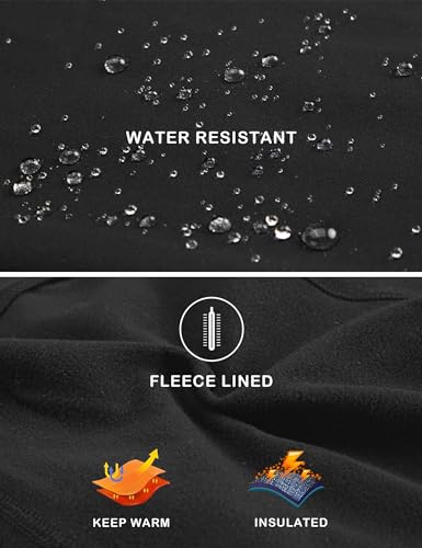 Water-Resistant Fleece-Lined Leggings for Women - Plus Size, Black, Medium
