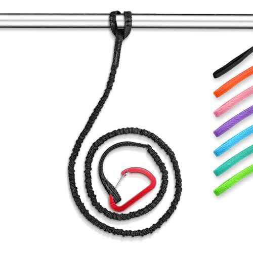 OCEANBROAD Kayak Paddle Leash Stretchable Strap Lanyard Rope for SUP Kayaking Boating Canoeing Fishing Pole Rod 4-7 Feet