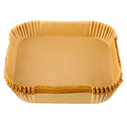 7.9 Inch Non-Stick Disposable Air Fryer Liners - 100 Pcs for Square Basket