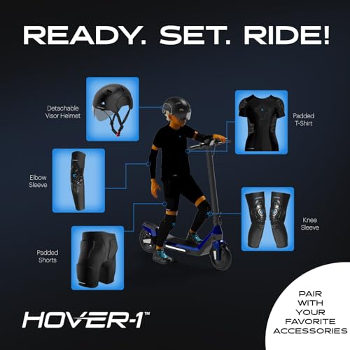 Hover-1 Chroma Folding Kick Scooter for Kids with Multicolor Wheel Lights, 3¡± Front Wheels, Rear Foot Brake, and 110 LB Weight Capacity