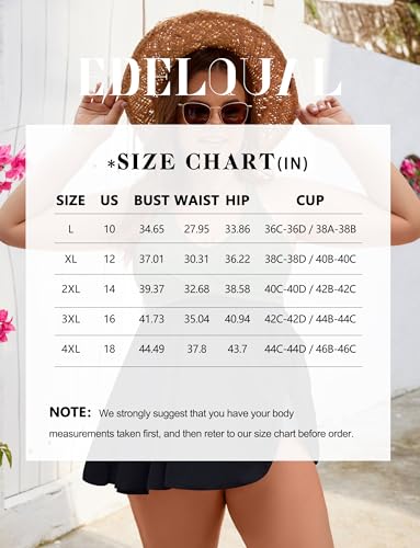 Plus Size Tankini Swimsuit Two Piece Tummy Control Bathing Suit - Army Green & Black XX-Large