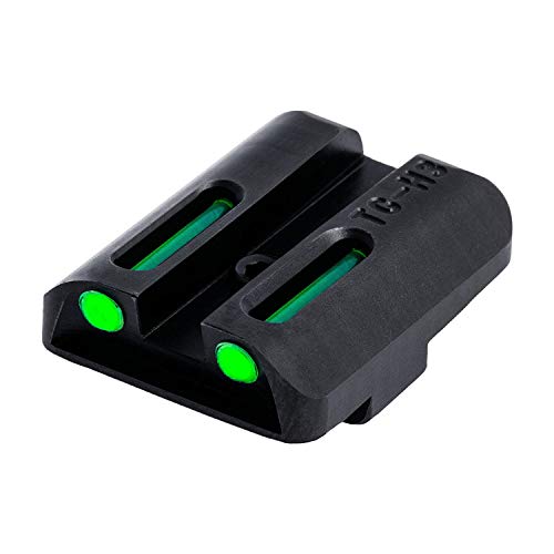 TRUGLO TFO Tritium & Fiber-Optic Handgun Sight | Snag-Resistant Front & Rear Bright Night Sights, Compatible with Glock Handguns