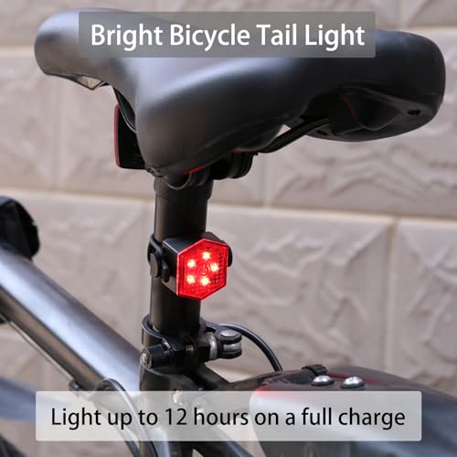 4 Pack USB-C Rechargeable Bike Tail Lights with 4 Modes for Cycling Safety