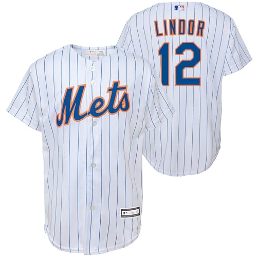 MLB Kids Youth Baseball Jersey - Francisco Lindor New York Mets White 8-20 Outerstuff