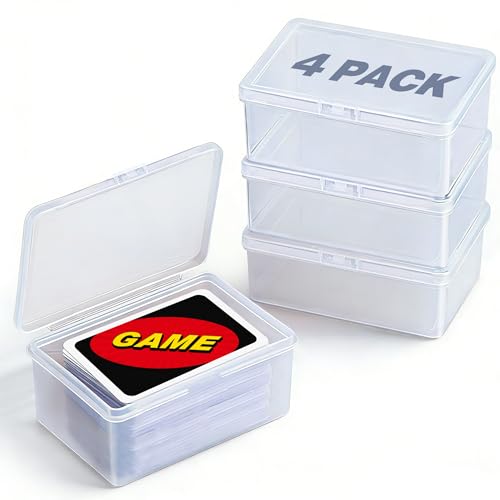 4 Pack Game Card Storage Box Clear Plastic Card Holders for UNO and Trading Cards - Variation 4