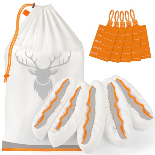 Extra Large 60x14 Inch Game Bags for Elk & Deer with Drawstring Closure - Reusable Hunting Meat Storage Set