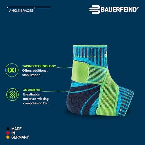 Bauerfeind Sports Ankle Support - Ankle Brace for Stabilization & Protection - Figure-8 Taping Strap - Targeted Compression - Lightweight & Durable