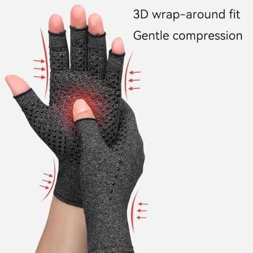 2 Pairs Bamboo Compression Gloves - Bamboo Arthritis Gloves for Men Women - Compression Glove for Arthritis