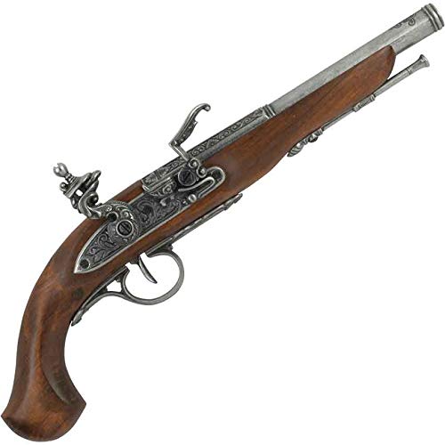 Denix Left Handed English Flintlock Pistol, Gray