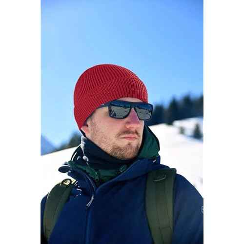 ZOORON 1&2 Unisex Thick Knitted Beanie for Men Women Cuffed Plain Hat Winter Slouchy Ski Beanies