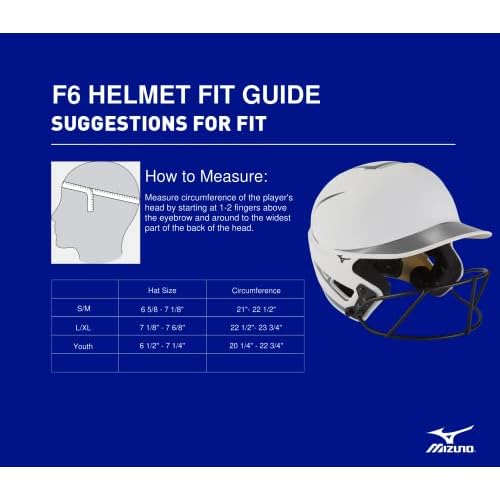 Mizuno Youth F6 Fastpitch Softball Batting Helmet with Mask