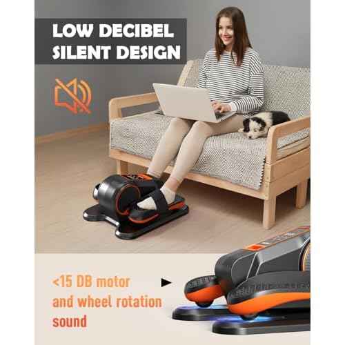 Under Desk Machine, Electric Ellipse Leg Exerciser for Senior, 13 Adjustable Speeds Quiet and Portable Seated Pedal Exerciser for Training with Remote Control