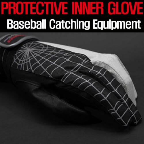 Spider Grip Baseball Inner Glove Silver 24[L] - Padded Comfort for Fielding