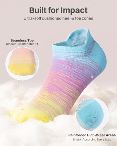 Ankle Compression Socks for Men Women Cushioned Support Plantar Fasciitis Relief 3 Pairs Tie Dye Medium