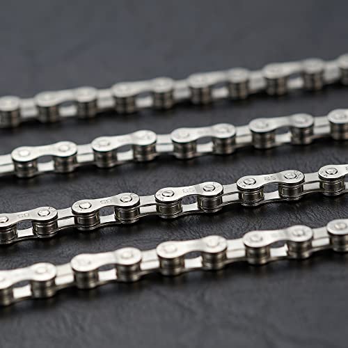 6/7/8 Speed Silver Bicycle Chain - 116 Links, Full Plating, Includes Master Links & Chain Tool