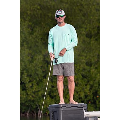 HUK Mens Waypoint Long Sleeve Shirt, Performance Fishing Tee for Men