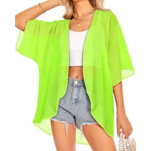 Women Kimono Cardigans Casual Summer Tops Cover up Open Front Floral Print Resort Wear